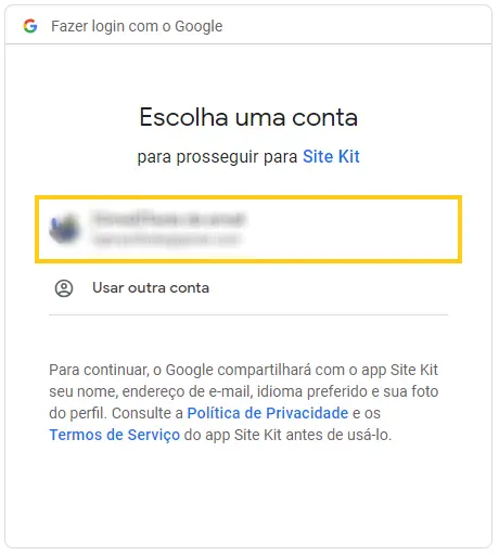 Acessar a conta do Google