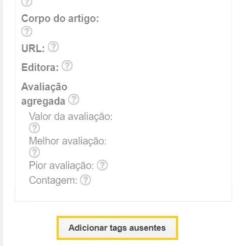 Adicionar rags ausentes ao JSON-LD