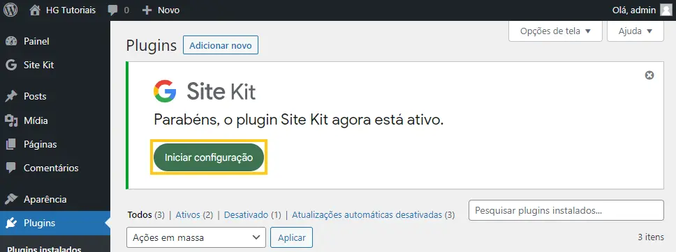 Iniciar configuração 