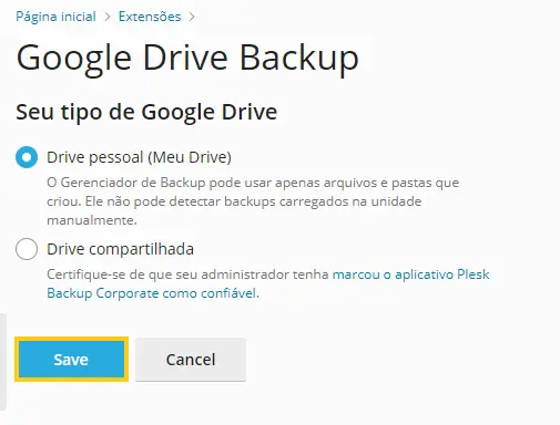 Drive pessoal google drive