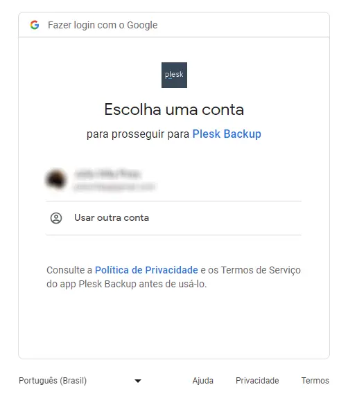 Login com conta do Google