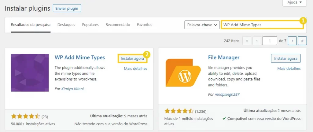 Plugin de WordPress Wp Add Mime Types