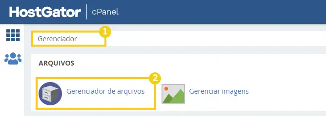 Gerenciador de Arquivos cPanel