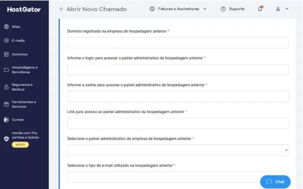 preencher informações