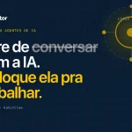 Imagem da HostGator destacando a importância de conversas com inteligência artificial, incentivando a colocar a IA para trabalhar.
